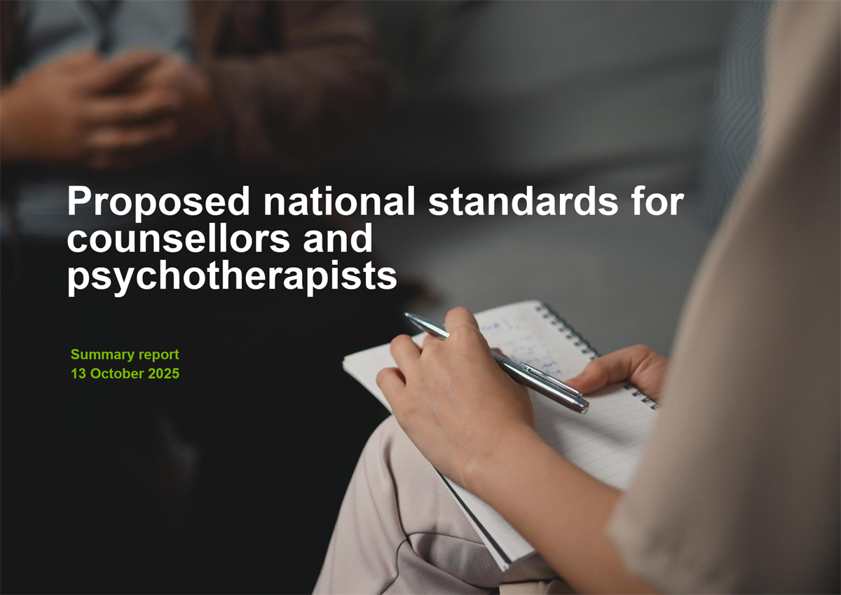 National Standards for Counsellors and Psychotherapists Report